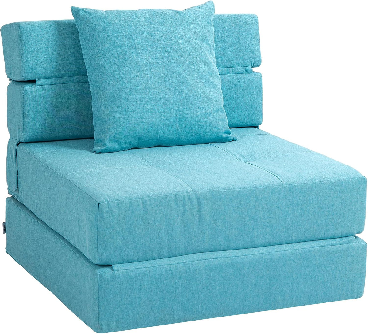HOMCOM Fauteuil Convertible 1 Place Fauteuil lit chauffeuse 1 Place - Coussin déhoussable Inclus - Chaise de Sol pour invités, Salon, Charge 120 kg