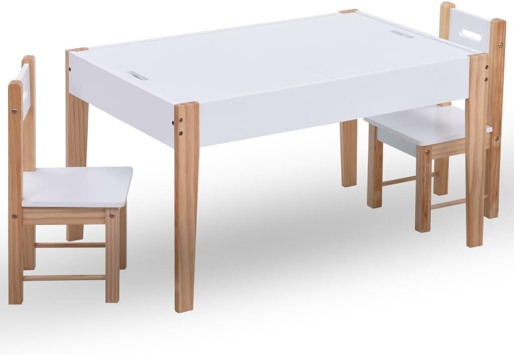 vidaXL Ensemble de Table et Chaises pour Enfants 3 pcs Tout-Petit Garçons Filles Salle de Jeux Chambre Salon Maison Intérieur Noir et Blanc