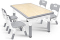 Aufun Ensemble Table et Chaises pour Enfants - Réglable en Hauteur pour Maternelle et Chambre d'Enfants
