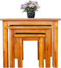 Aurotrice Nest of Tables OAK Solid Nesting 3 Tables Coffee Table Small Wooden Side/End/Lamp/Nesting Tables for Living Room
