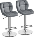 Yaheetech Lot de 2 Tabourets de Bar Réglables en Hauteur Modernes, Chaises de Bar en Velours, Tabouret Haut Pivotant à 360°