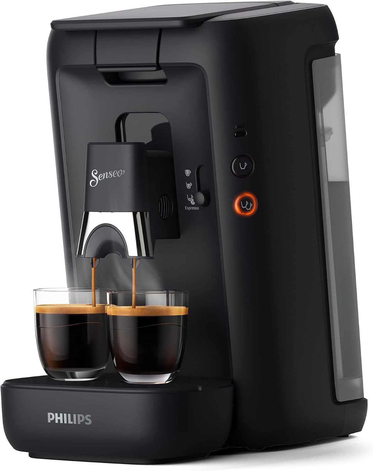 PHILIPS SENSEO Maestro cafetière à dosette, 2 tasses, 1,2L, Noire, Plusieurs cafés, Jusqu'à 8 tasses, Fonction mémo, Intensity Plus