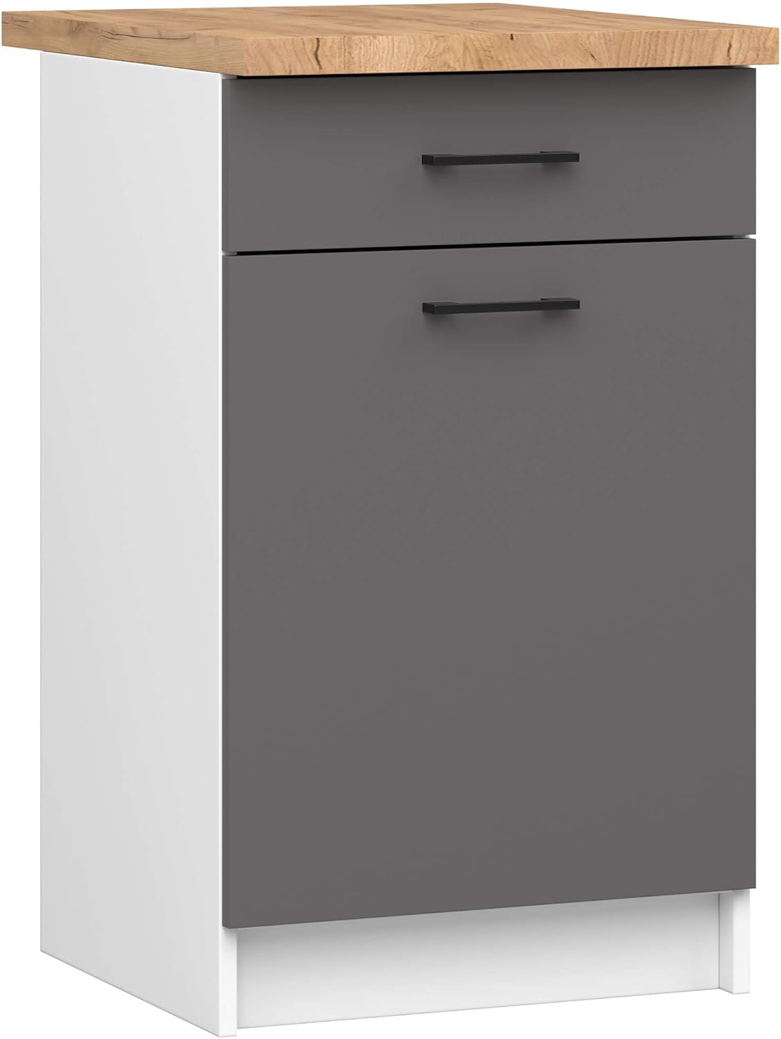AKORD, Armoire de Cuisine avec Plan de Travail - Oliwia S50, Meuble Bas avec Porte, Tiroir et 2 Étagères, Armoire de Cuisine Basse de 50 cm de Large
