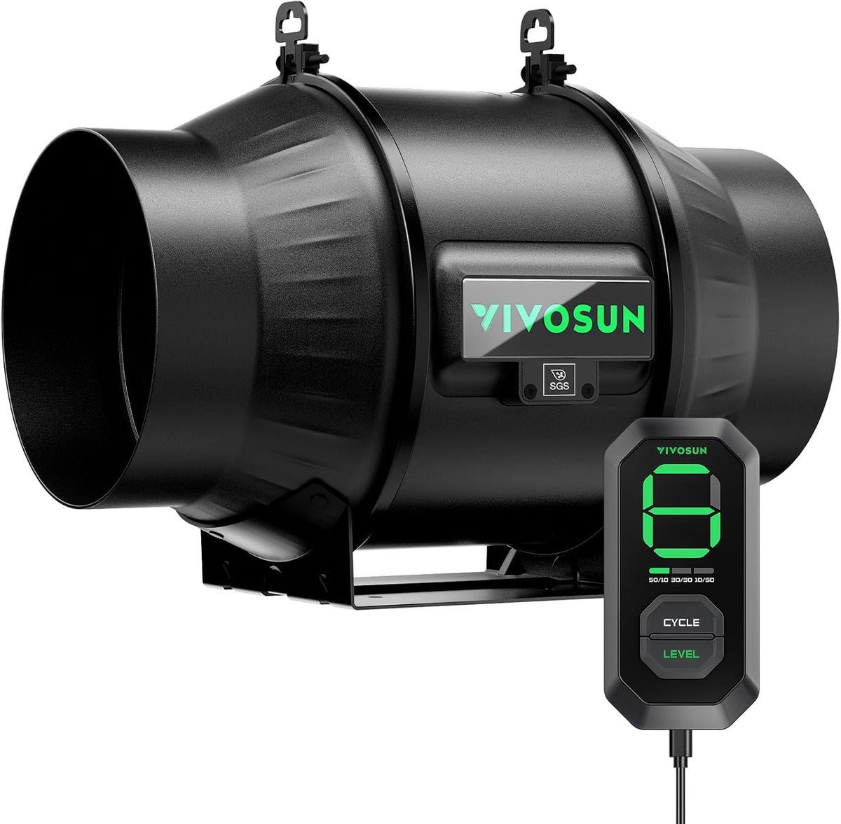 VIVOSUN AeroZesh T6 Ventilateur Conduit 150mm 693 m³/h Ventilateur en Ligne Extraction E12 Régulateur Vitesse PWM Programmables Tentes Culture