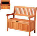 VEVOR Banc de Rangement Extérieur en Bois Coffre de Jardin 125 L Banc de Terrasse 2 en 1 avec Poignée Latérale, Capacité de Charge 319,8 kg