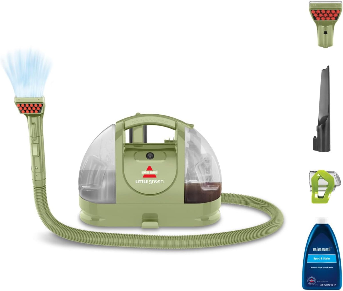 BISSELL Little Green Shampouineuse Canapé 340W 4098N, Design compact, idéal pour taches et saletés quotidiennes, pour tapis, moquettes, meubles