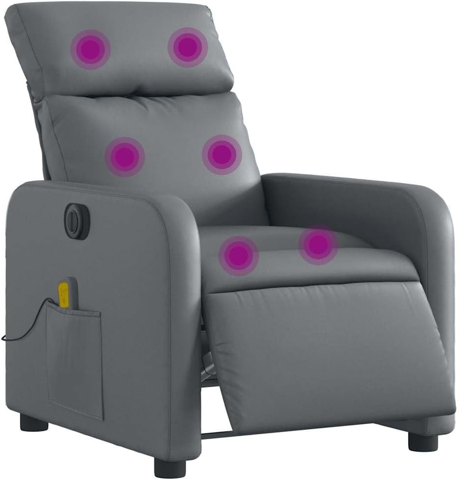 vidaXL Fauteuil de Massage Inclinable Électrique, Chaise de Relaxation avec Dossier et Repose-Pied Réglables, Siège de Salon Salle de Séjour, Moderne