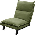 ML-Design Chaise de Sol Vert, Fauteuil Lounge de Relaxation Rembourré, Dossier Réglable, Housse Douce en Lin, Structure en Acier Robuste