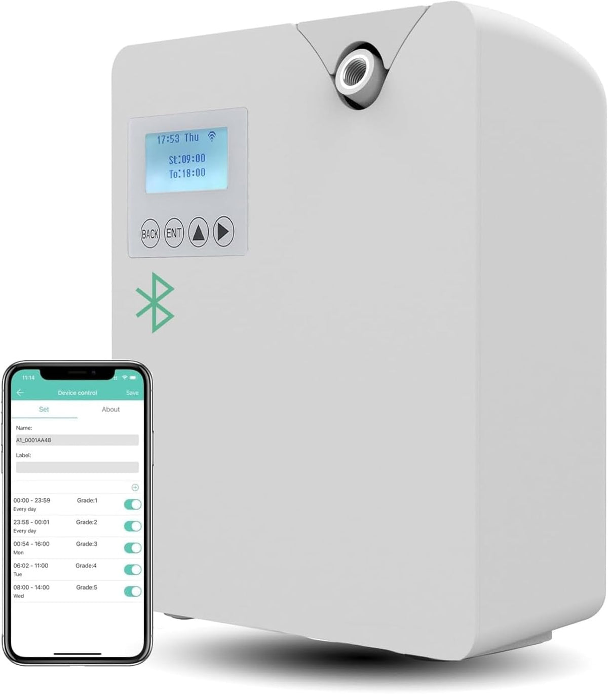Bewinner Machine à Air Parfumée Intelligente avec Technologie de Nébulisation, Diffuseur D'huiles Essentielles sans Eau Professionnel 300 ML