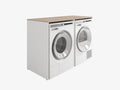 PLATAN ROOM Armoire pour machine à laver ou sèche-linge - Largeur : 130 cm - Profondeur : 65 cm - Blanc/chêne Sonoma