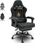 Symino Chaise de Gamer Ergonomique, Chaise Gaming avec Soutien Lombaire Repose-Pieds