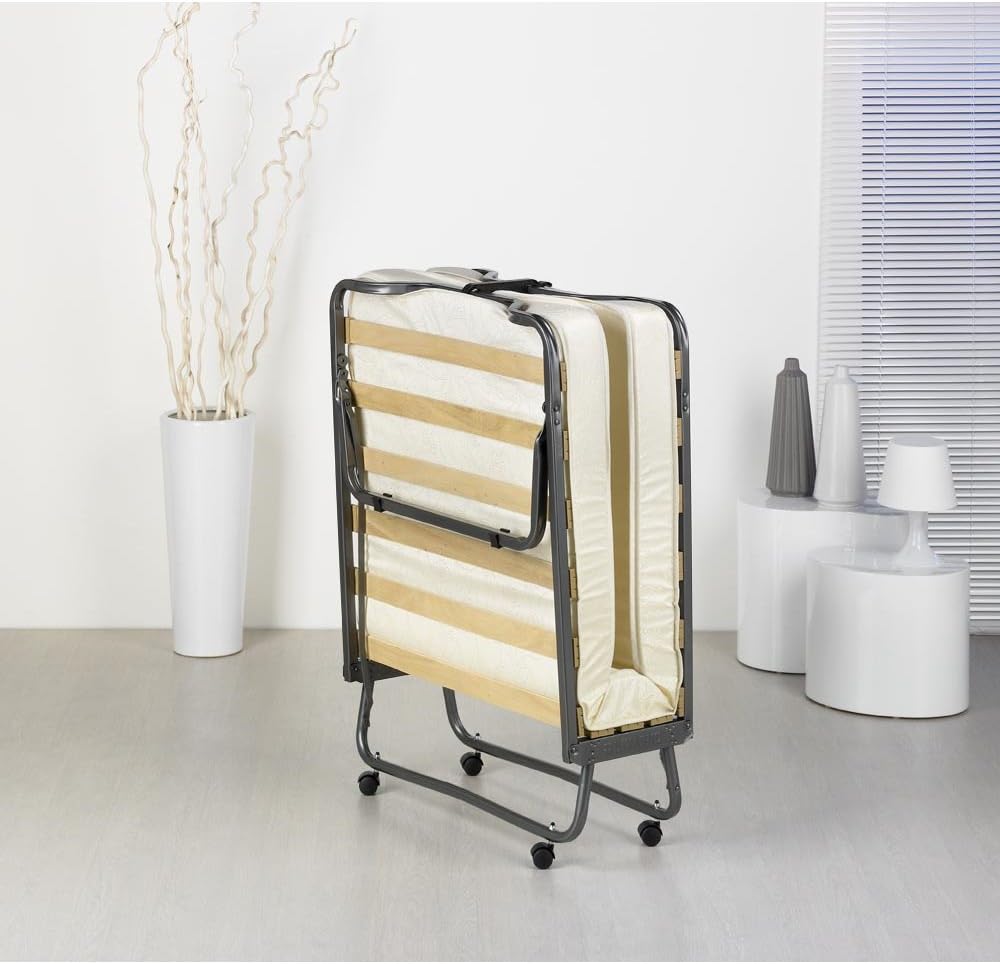Europrimo Lit pliant avec matelas orthopédique et sommier à lattes 80 x 200 cm