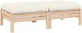 Canapé de jardin 2 places avec coussins en bois massif de pin crème, meuble de salon pour extérieur, facile d'entretien, résistant aux intempéries