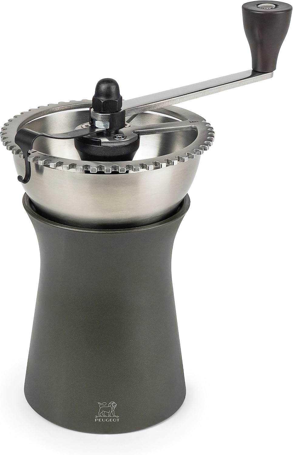 Peugeot Kronos Moulin à café manuel, Mouture réglable, Taille 19 cm, Matière : Inox/PBT, 35853, Noir