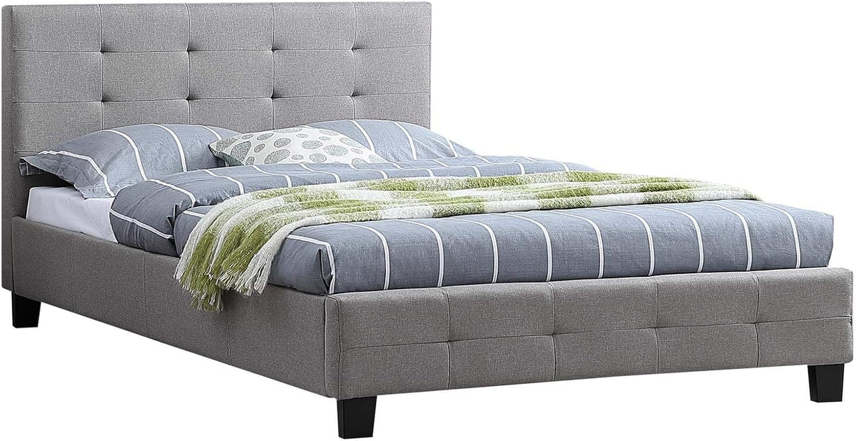 IDIMEX Lit Simple pour Adulte Marlon Couchage 120 x 190 cm avec sommier 1 Place et Demi / 1 Personne, tête et Pied de lit capitonnés