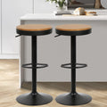 Supfine Lot de 2 Tabourets de Bar en Bois, Hauteur Réglable, Pivotants, Noir et Marron, Chaise de Bar Vintage, 360° Rotation pour Bistrots, Bar