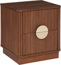Atmosphera - Table de Chevet wany Marron 45x40cm