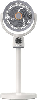 Hanzete Ventilateur de sol à circulation d'air avec veilleuse Ventilateur de bureau avec tige amovible 5 vitesses de vent réglables Minuteur 3H/6H/9H