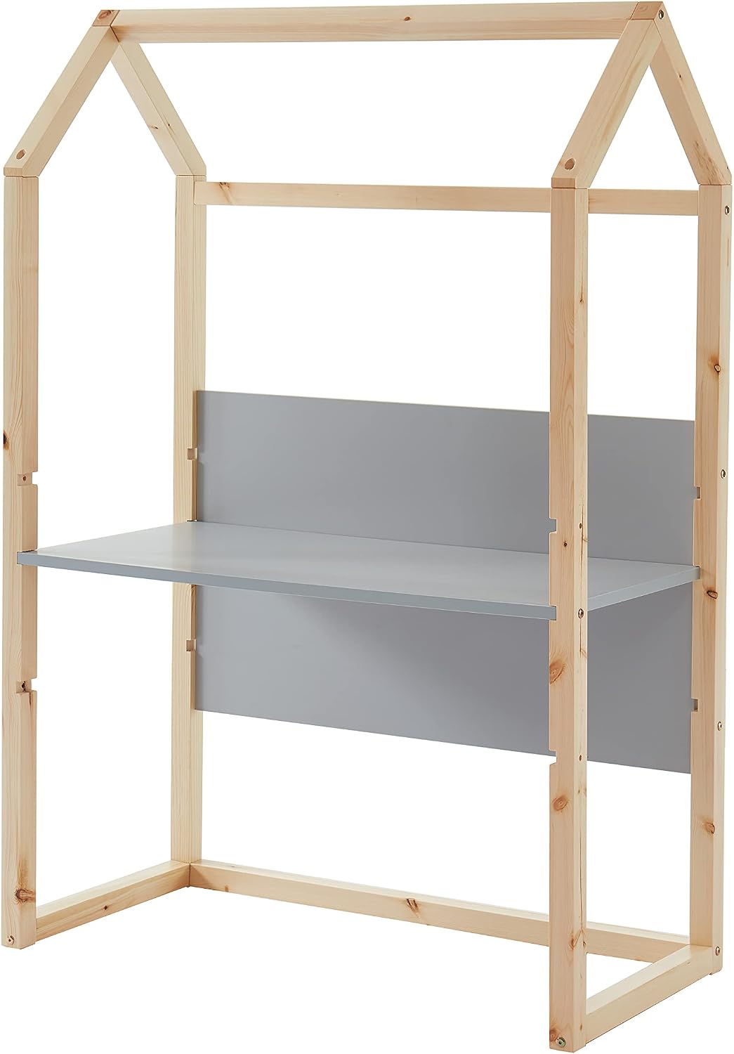 BAÏTA Bureau Enfant cabane Tiny Gris et pin