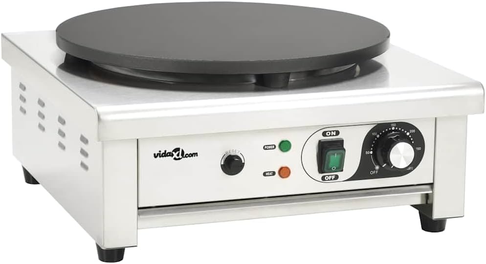 vidaXL Crêpière électrique avec bac de récupération 40 cm 3000 W