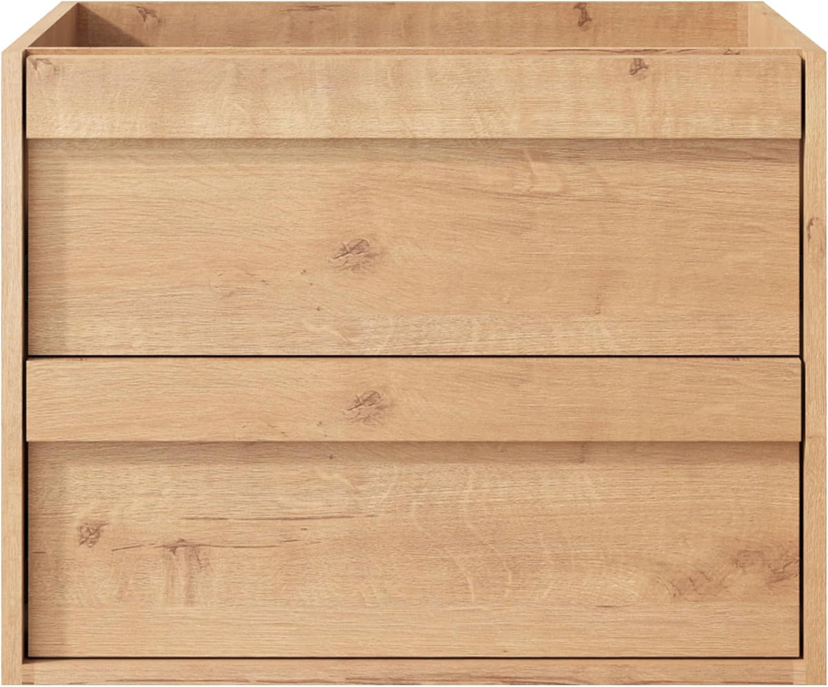 UEV Meuble sous Lavabo Suspendu 60cm, Deux Tiroirs avec Grand Espace de Rangement, Tiroirs avec Système de Fermeture en Douceur, 60 x 45 x 46cm