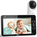 GHB Caméra de surveillance pour bébé 7 pouces IPS 1080P Écran Durée 168 heures Batterie de 4000 mAh Babyphone Support 2 Caméras 4 × Zoom Communication