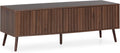 HOMN LIVING Meuble TV Lluvia 3 Portes Effet Noyer, 130 cm (Largeur) 40 cm (Profondeur) 45 cm (Hauteur)