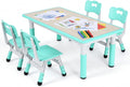 MAMIZO Ensemble de Table de Peinture pour Enfants réglable en Hauteur avec 4 chaises, Meubles en Plastique pour garçons et Filles à partir de 2 Ans