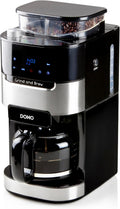 DOMO DO721K Machine à café 'Grind and Brew' avec moulin', Fonction Bean-to-Cup, Écran LCD, Pour café moulu ou en grains, 1,5 L