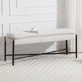 chairus Banc Entrée Banquette Capitonnée en Lin Bout de Lit avec Pieds en Métal Banc Ottoman pour Chambre Salon Couloir, Beige