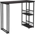 WOLTU BT25sz Table de Bar Table de Bistrot Table de comptoir avec 2 tablettes, Structure en métal Plateau en MDF,120x50x105cm Noir