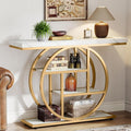 Tribesigns Console de Style Industriel de 105 cm, à 4 Niveaux avec Base Circulaire