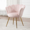 Fauteuils avec Pied Doré pou Salon et Chambre Fauteul de Salon Moderne Fauteuil Coiffeuse Confortable, Velours, Rose Clair