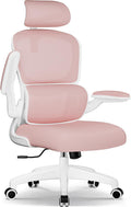 Chaise Bureau Ergonomique, Fauteuil de Bureau avec Appui-tête Réglable, Support Lombaire et Accoudoirs Rabattables