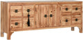 Home ESPRIT Meuble TV Noir Naturel Sapin Bois MDF 130 x 24 x 51 cm