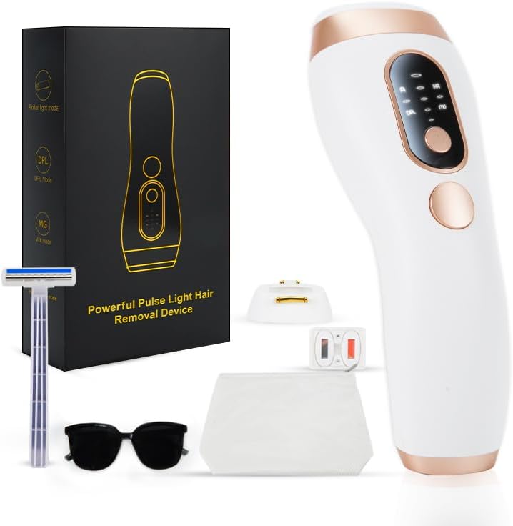 TZWM Appareil d'épilation IPL 3 en 1 (HR/DPL/MG), niveau salon 21J jusqu'à 6J/cm², 5 niveaux, flash ultra rapide