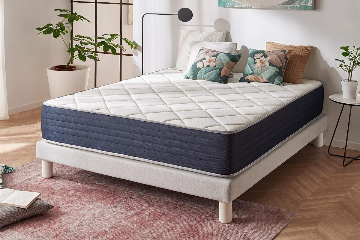 NATURALEX Matelas Aura 140x190 cm - Épais 25 cm - Mousse à mémoire de Forme HR, Accueil Blue Latex, Ventilation Optimale, Hypoallergénique
