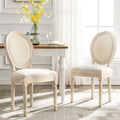 HomeMiYN Chaise Medaillon Lot de 2, Chaise de Salle à Manger de Style Louis-XVI en Tissu Lin, Chaises de Dîner Dossier Doux pour Chambre, Salon