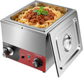 Bain Marie électrique GN 1/2 Inoxydable avec Réinitialisation, 600W, Buffets Chauffe-Plats Electrique Professionnel avec Température 30 à 85