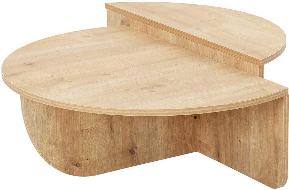 Menzzo Set de 2 Tables Basses Design Oatglow Chêne Clair