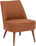 Atmosphera - Fauteuil Gary Style Rétro - Ambre - L 57 x P 70 x H 74 cm - Tissu Chevrons, Pieds en Bois - pour Salon, Chambre, Entrée