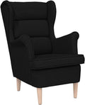 vidaXL Fauteuil Noir 74x84x100 cm Tissu, Fauteuil Relax, Fauteuil de Salon, Chaise de Chambre à Coucher, Chaise Longue, Fauteuil de canapé