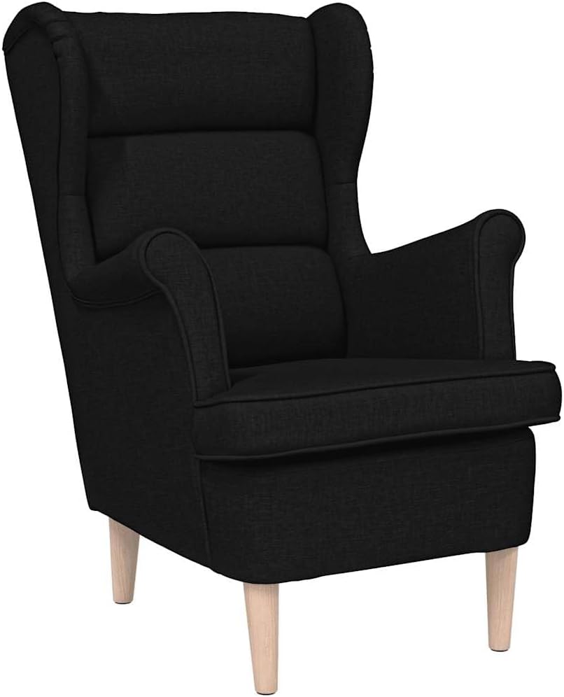 vidaXL Fauteuil Noir 74x84x100 cm Tissu, Fauteuil Relax, Fauteuil de Salon, Chaise de Chambre à Coucher, Chaise Longue, Fauteuil de canapé
