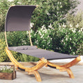 Solivagant Lit Repos et auvent 100x200x126 cm Bois courbé Anthracite, (21.5 KG)