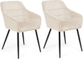 IDMarket - Lot de 2 chaises de Salle à Manger, fauteuils de Table Mady en Velours Beige