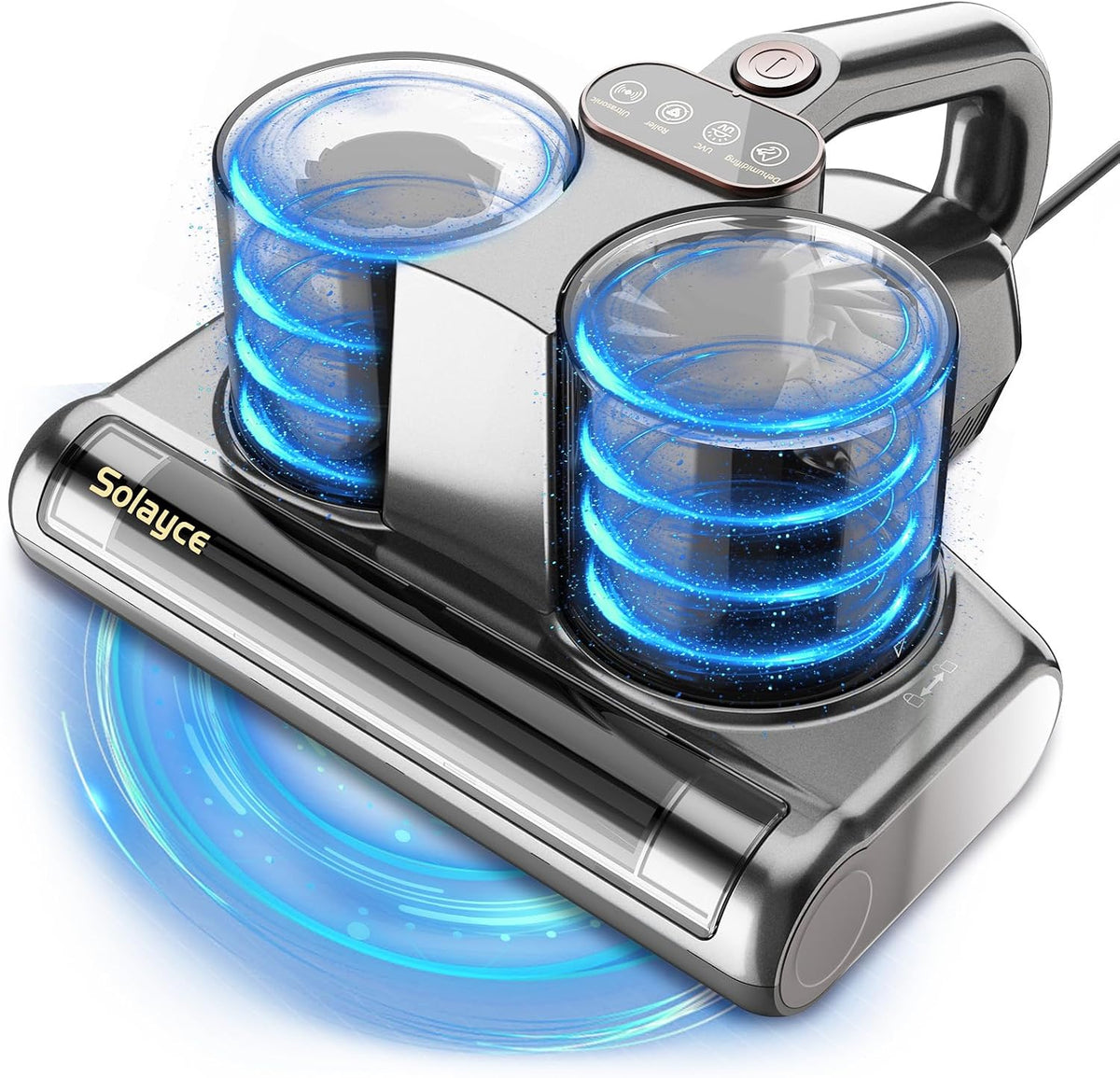 Aspirateur Anti-acariens pour Matelas, 16 KPA avec lumière UV 500 W, Forte Puissance d'aspiration avec Fonction air Chaud, ultrasons