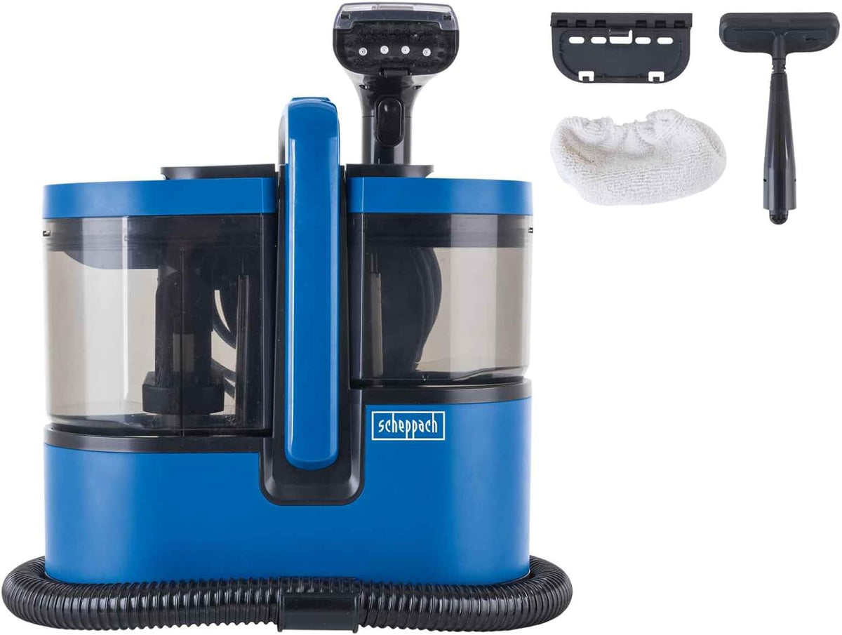 Scheppach Nettoyeur détacheur SWC1200-1800W - Pulvérisation max 330l/min, 4 en 1 - Aspiration max 16kPA - Fonction vapeur et eau chaude