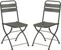 Vente-unique - Lot de 2 chaises de Jardin Pliantes en métal - Gris Anthracite - MIRMANDE de MYLIA