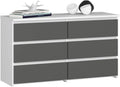 AKORD Commode CL-100 avec 6 Tiroirs, pour Salon, Chambre à Coucher, Armoire de Salon, Moderne, Panneau en stratifié de 16 mm, Meuble de Rangement