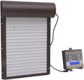 Ausla Ouvre-Porte Automatique de Poulailler, Multimode avec Détection de Lumière, Télécommande et Minuterie, pour Volailles Fermières, Marron